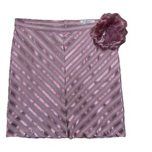 90s Y2K VTG Flower Pinstripe Mini‎ Skirt M Preppy Twee Office Corp Girlhood